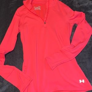 Hot Pink Under Armour Fitted Long Sleeve Pullover